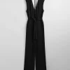 Fashion & Other Stories Sleeveless Open-Back Jumpsuit Black