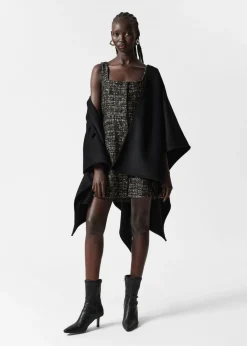 Hot & Other Stories Sleeveless Tweed Mini Dress Black Tweed