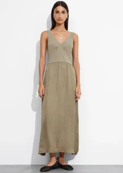 Best Sale & Other Stories Sleeveless Two-Tone Midi Dress Mole
