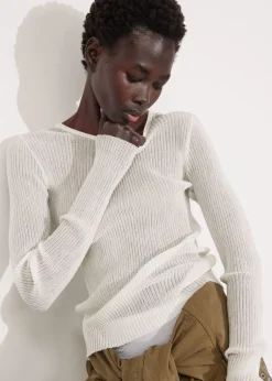 New & Other Stories Slim Rib-Knit Top White