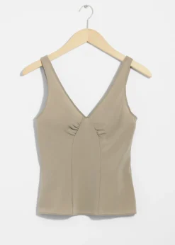 Discount & Other Stories Slim V-Neck Top Mole