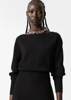 Fashion & Other Stories Slit-Detailed Midi Dress Black