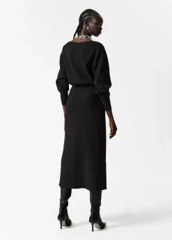 Fashion & Other Stories Slit-Detailed Midi Dress Black