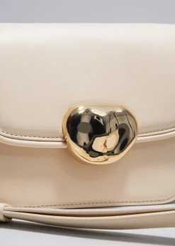 Shop & Other Stories Small Sculptural-Buckle Leather Bag Cream