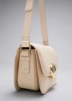 Shop & Other Stories Small Sculptural-Buckle Leather Bag Cream
