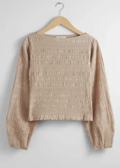 New & Other Stories Smocked Blouse