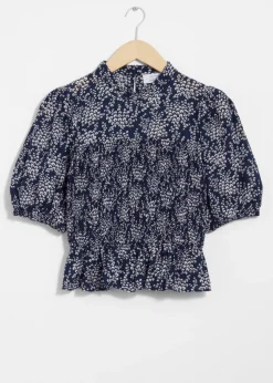 Outlet & Other Stories Smocked Peplum Blouse