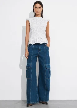 Best & Other Stories Smocked Peplum Top