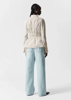 New & Other Stories Smocked Shirt White