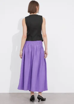 Store & Other Stories Smock-Waist Midi Skirt