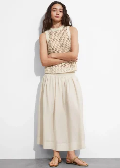 Store & Other Stories Smock-Waist Midi Skirt