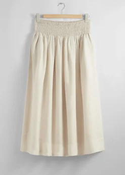 Store & Other Stories Smock-Waist Midi Skirt
