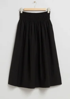 Store & Other Stories Smock-Waist Midi Skirt