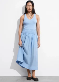 Store & Other Stories Smock-Waist Midi Skirt
