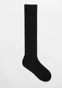 Sale & Other Stories Soft Knee-High Wool Socks Black