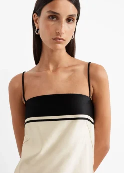 Discount & Other Stories Strappy Satin Midi Dress Ivory