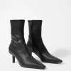 Flash Sale & Other Stories Stretch-Leather Ankle Boots Black Leather