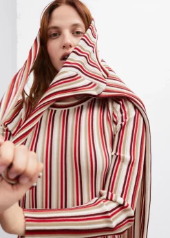 Hot & Other Stories Striped Midi Dress Red Stripes