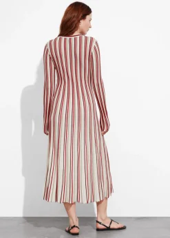 Hot & Other Stories Striped Midi Dress Red Stripes