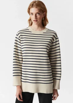Outlet & Other Stories Striped Sweater Navy/White