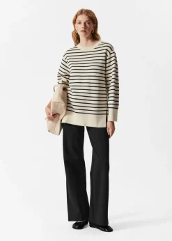 Outlet & Other Stories Striped Sweater Navy/White