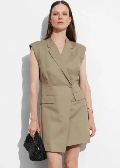 New & Other Stories Structured Blazer Mini Dress Mole