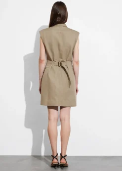 New & Other Stories Structured Blazer Mini Dress Mole