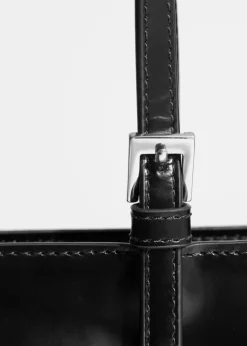 Hot & Other Stories Structured Leather Tote Black