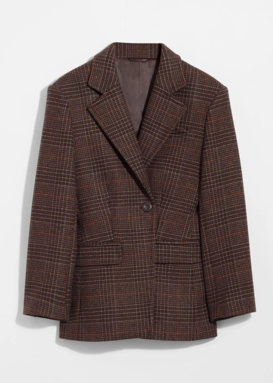 Cheap & Other Stories Structured Tweed Blazer Brown Tweed