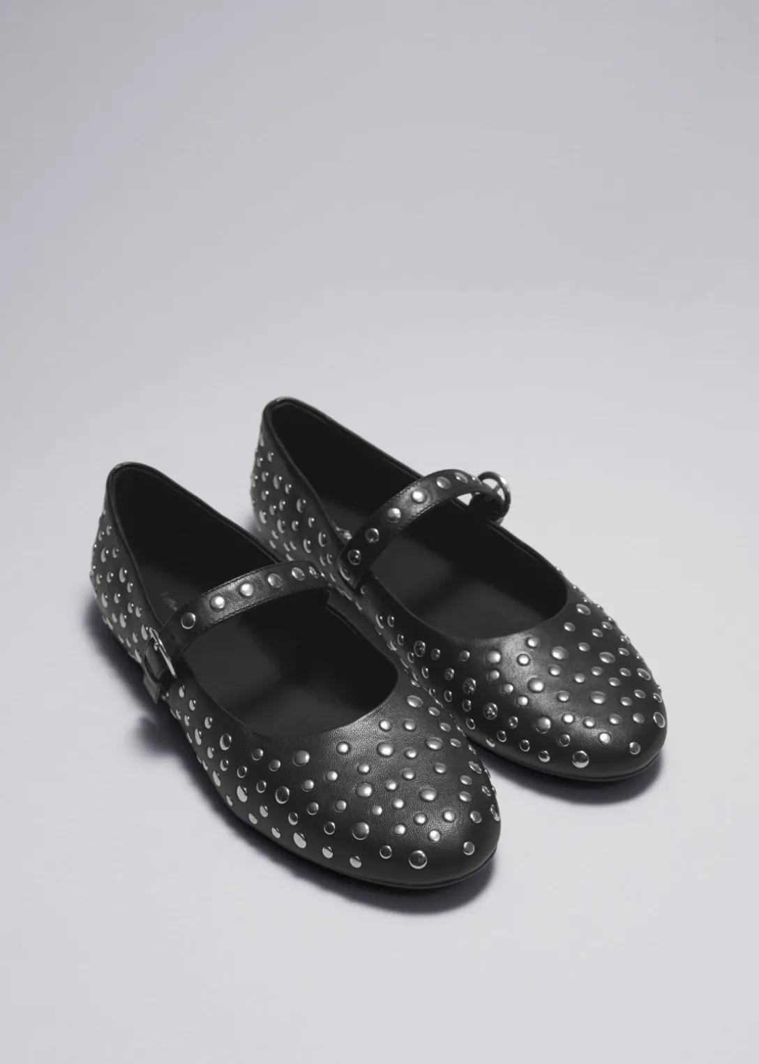 Cheap & Other Stories Studded Leather Ballet Flats