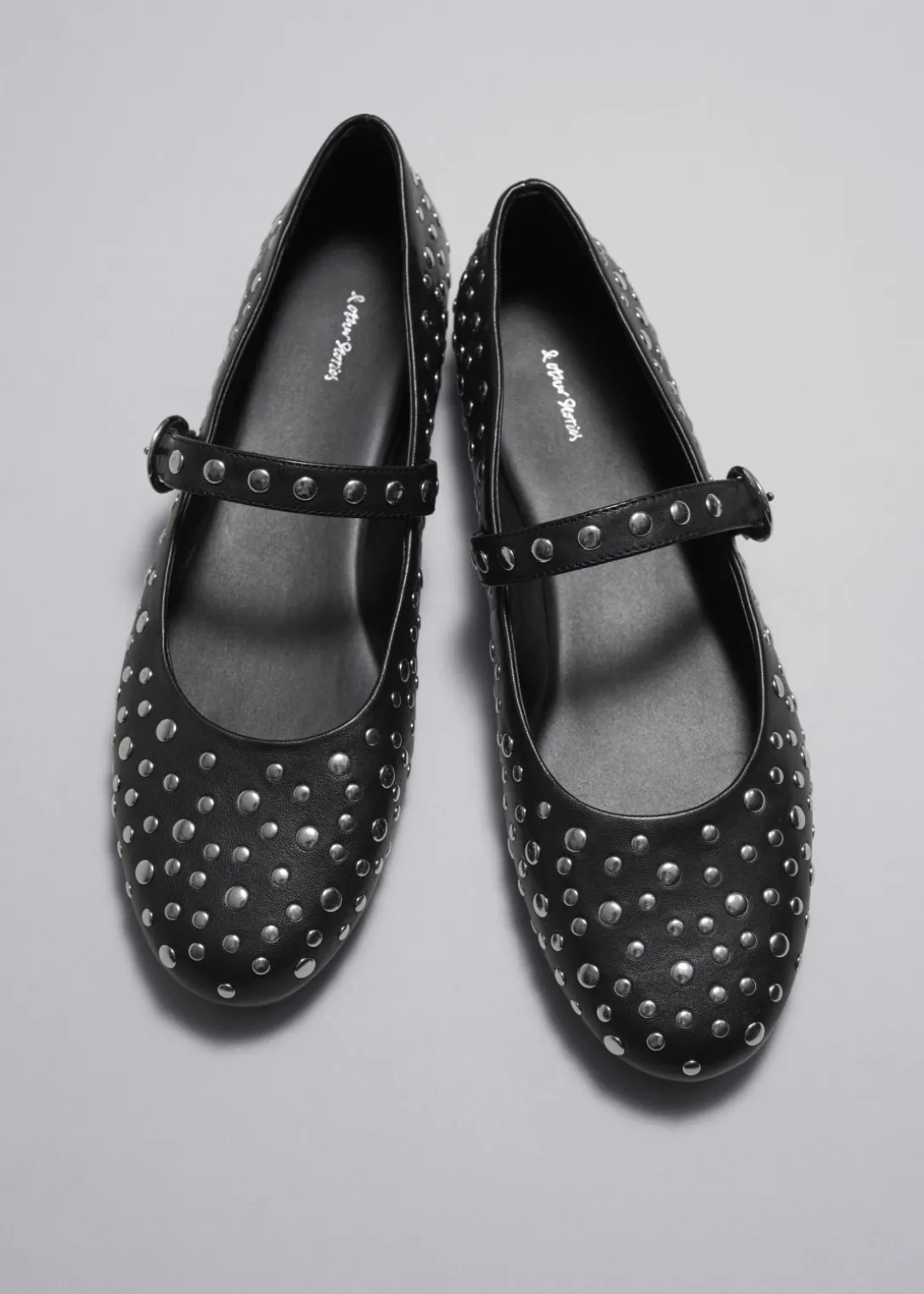Cheap & Other Stories Studded Leather Ballet Flats