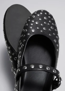 Cheap & Other Stories Studded Leather Ballet Flats