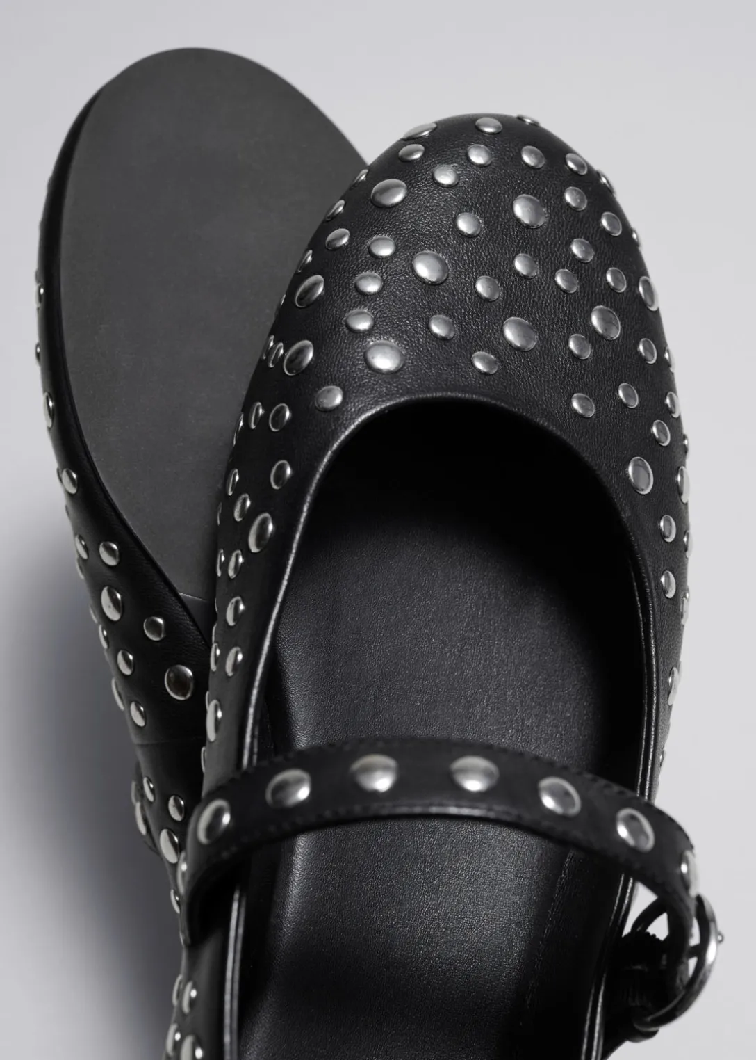 Cheap & Other Stories Studded Leather Ballet Flats