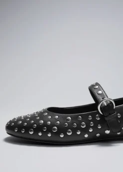 Cheap & Other Stories Studded Leather Ballet Flats