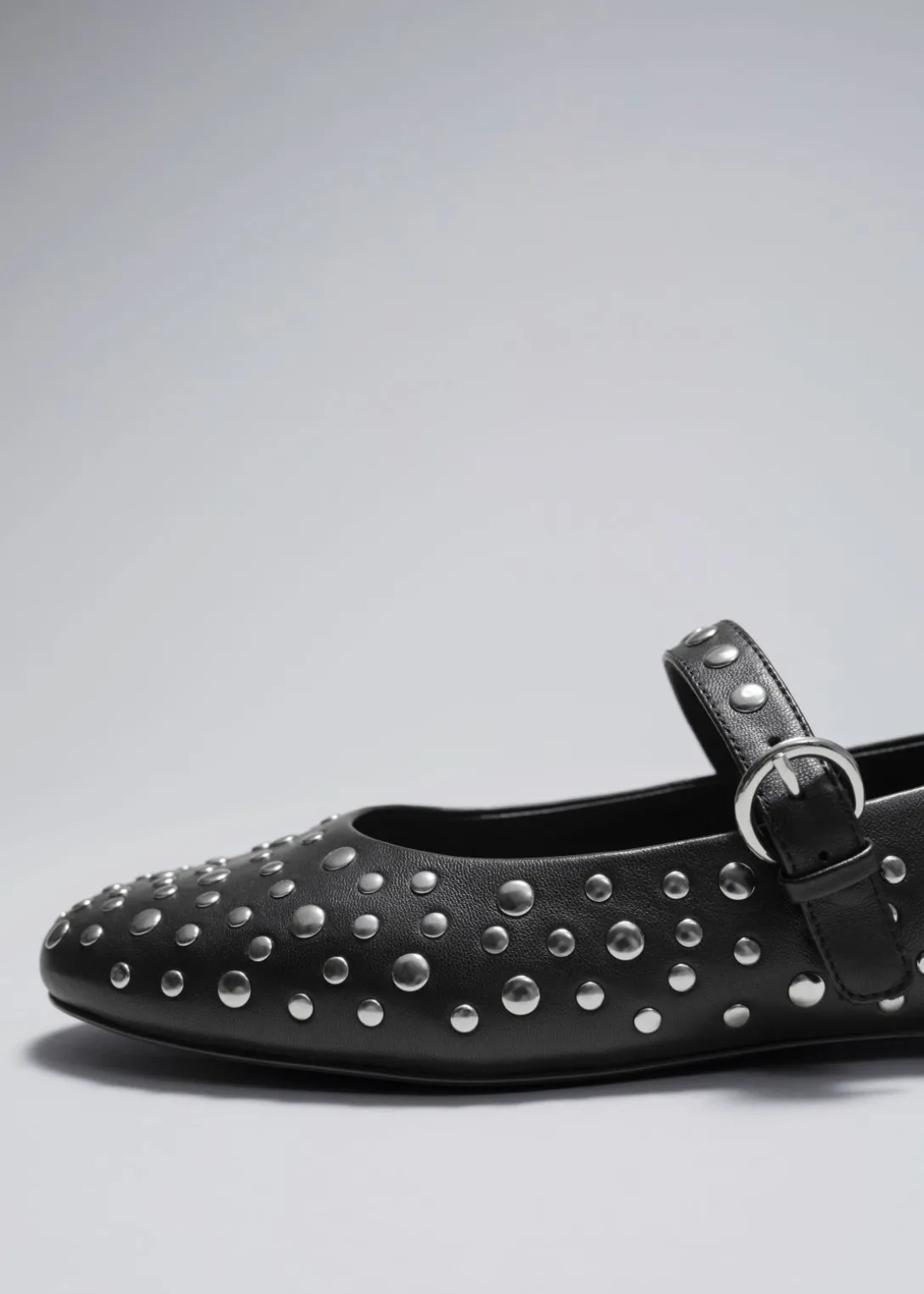 Cheap & Other Stories Studded Leather Ballet Flats