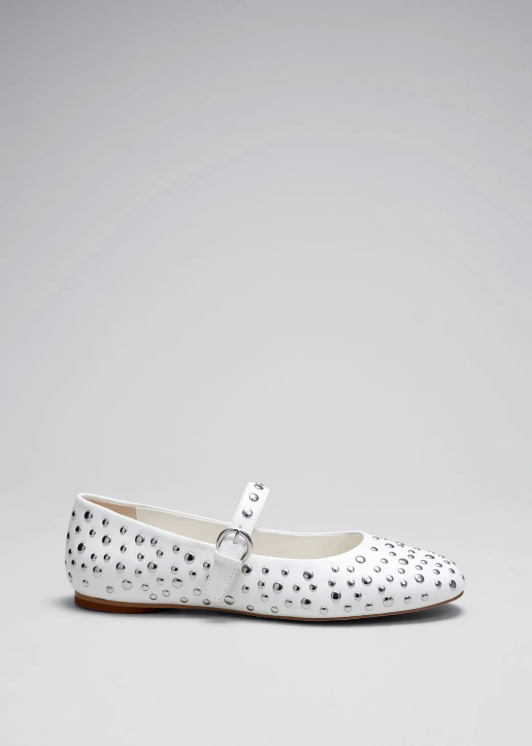 Cheap & Other Stories Studded Leather Ballet Flats