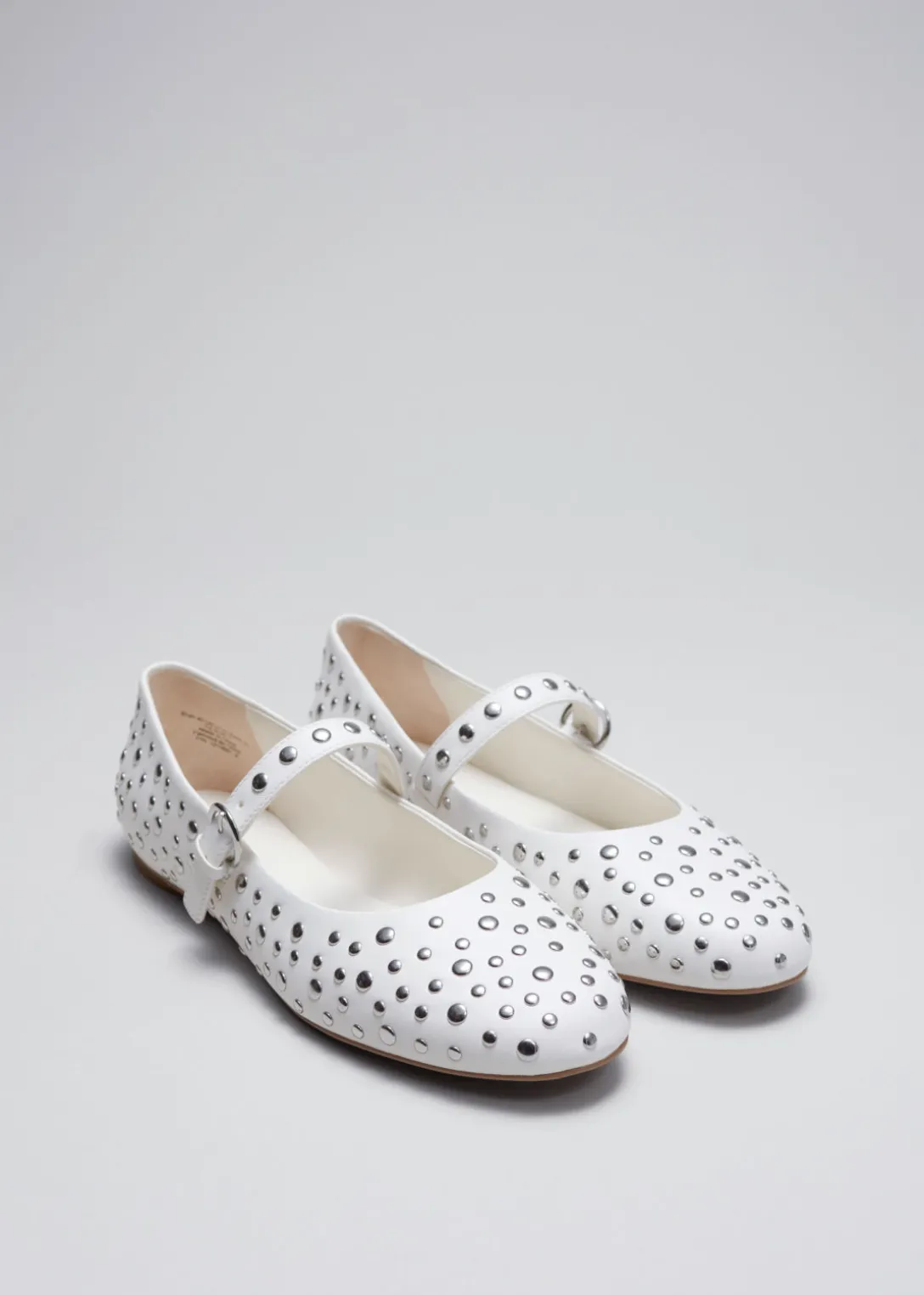 Cheap & Other Stories Studded Leather Ballet Flats