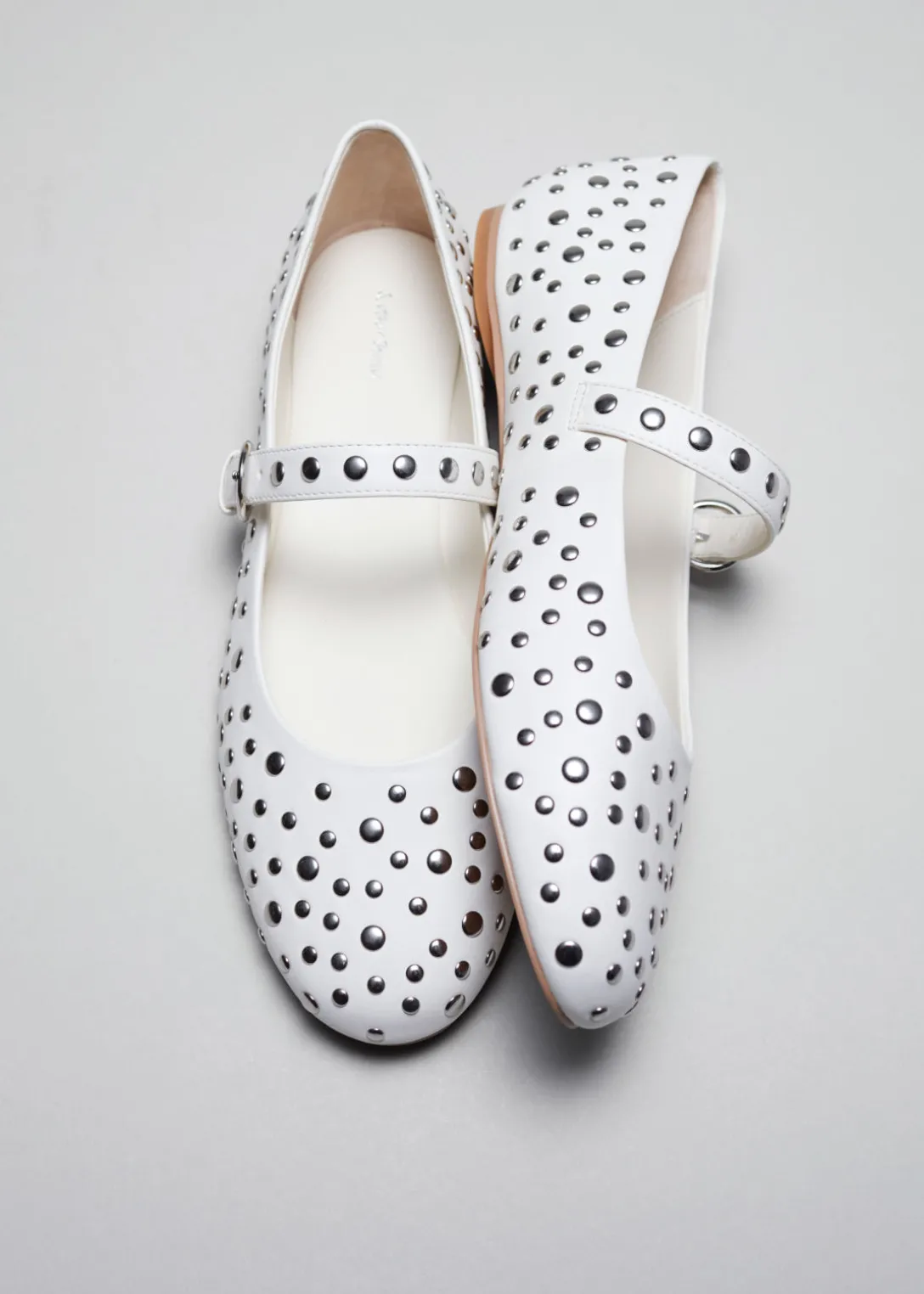 Cheap & Other Stories Studded Leather Ballet Flats