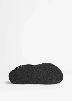 Sale & Other Stories Studded Leather Sandals Black