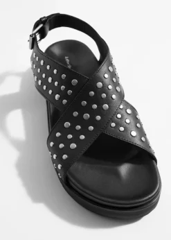 Sale & Other Stories Studded Leather Sandals Black