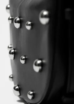 Fashion & Other Stories Studded Leather Shoulder Bag Black