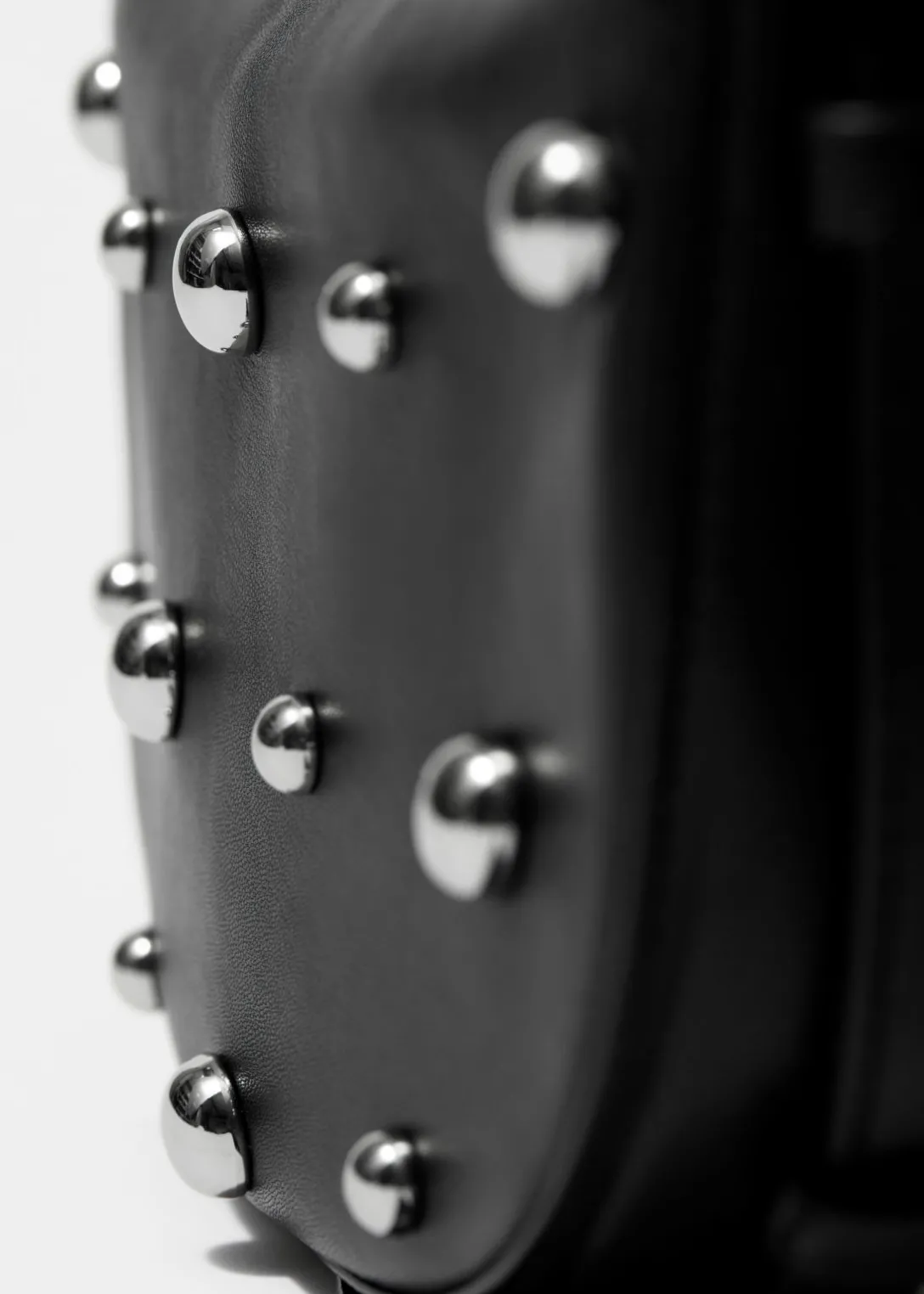 Fashion & Other Stories Studded Leather Shoulder Bag Black
