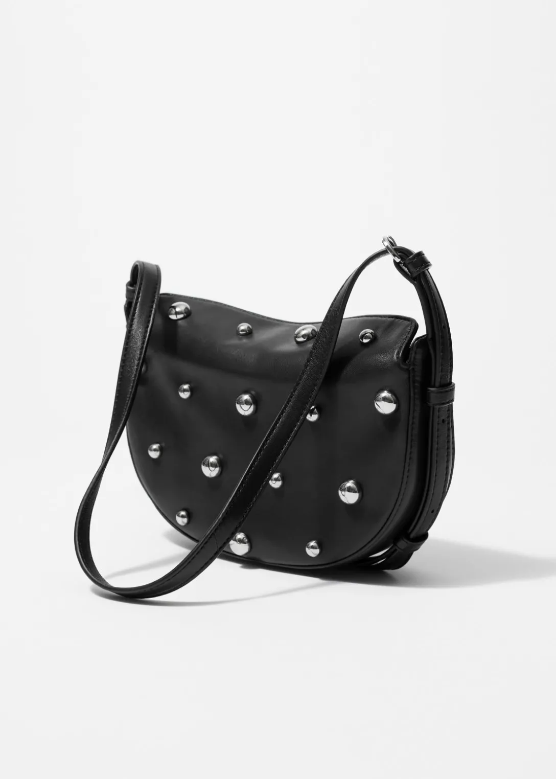 Fashion & Other Stories Studded Leather Shoulder Bag Black