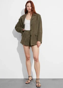 Best Sale & Other Stories Suede Blazer Khaki