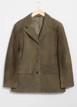 Best Sale & Other Stories Suede Blazer Khaki