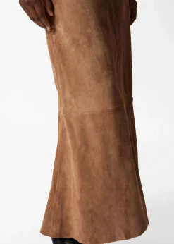 Online & Other Stories Suede Midi Skirt Brown