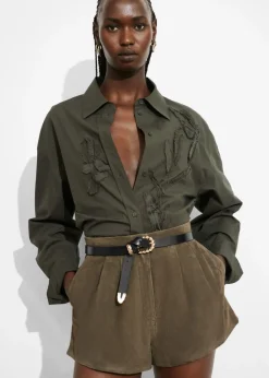 Best & Other Stories Suede Shorts Khaki