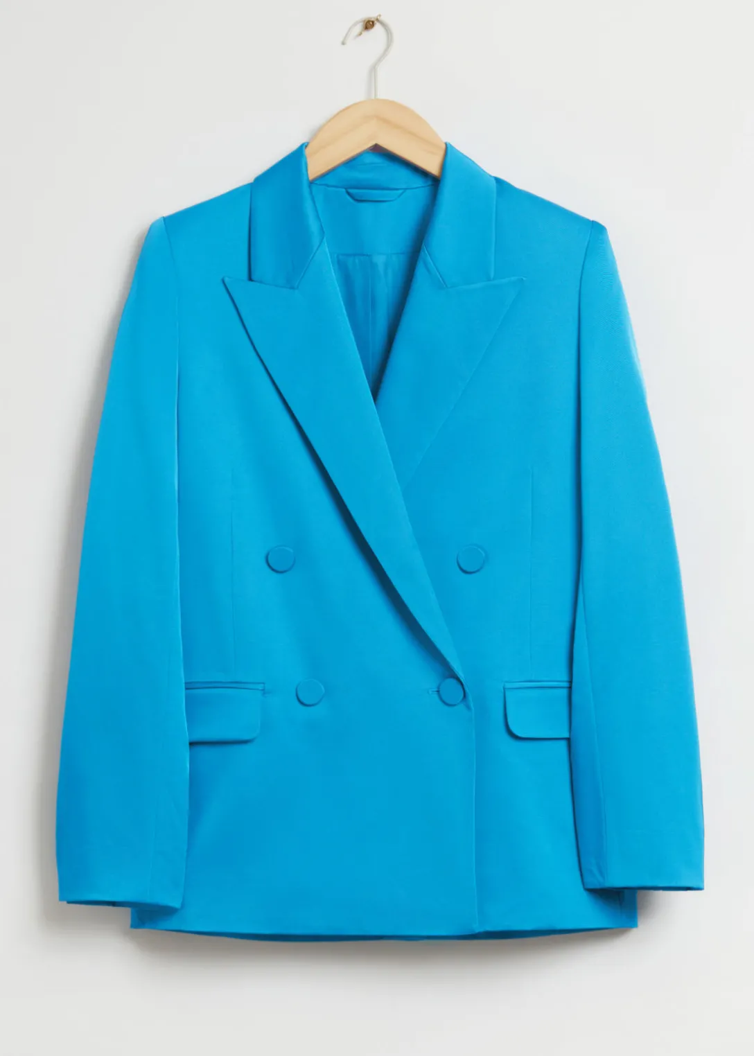 Shop & Other Stories Tailored Double-Breasted Blazer Bright Blue