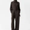 Fashion & Other Stories Tailored Jumpsuit Dark Brown