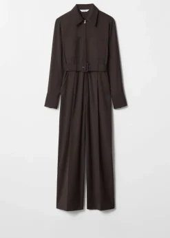 Fashion & Other Stories Tailored Jumpsuit Dark Brown